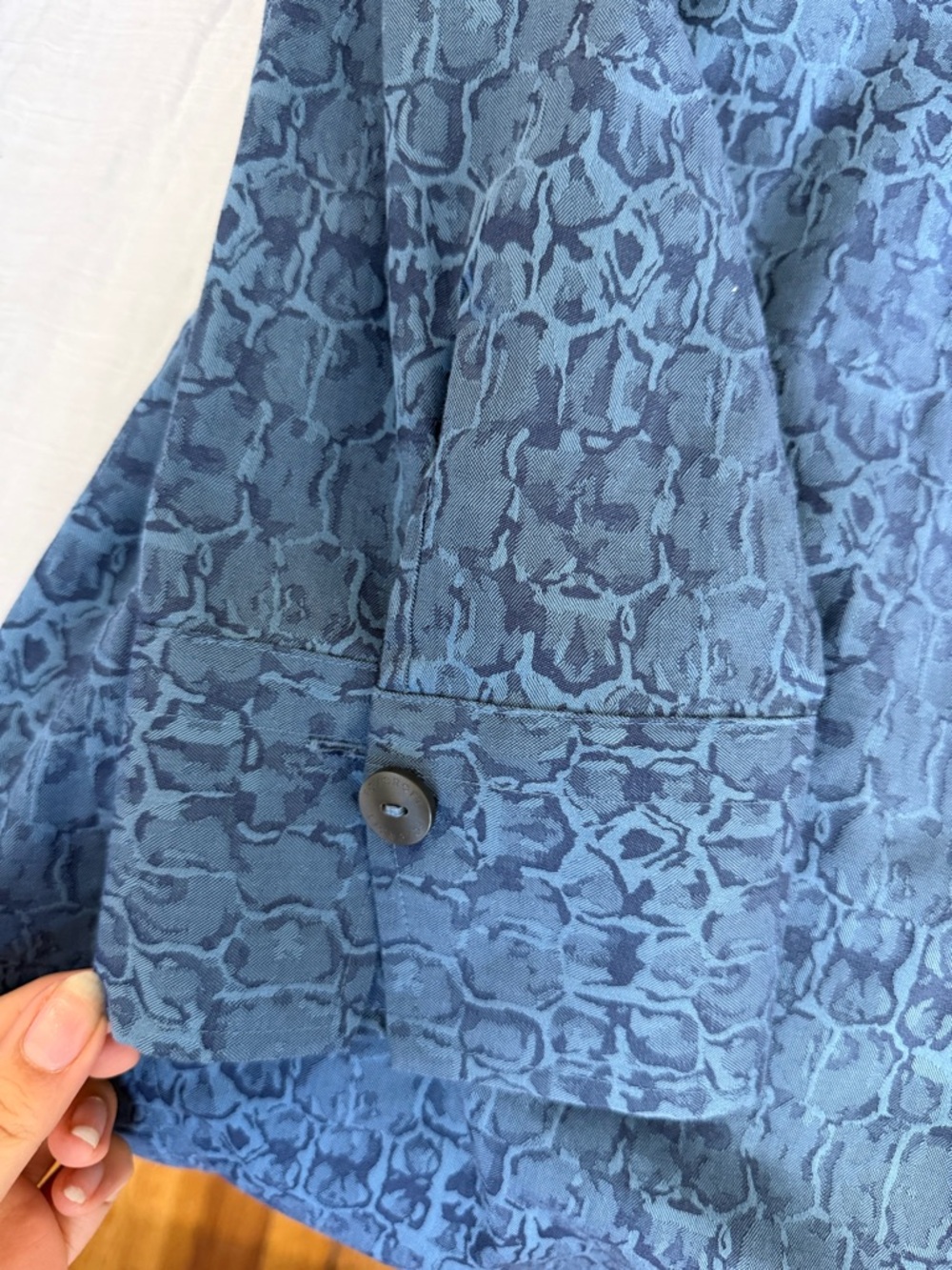 Blue Patterned Button-Up Shirt - Picture 8 of 8